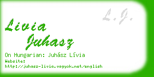 livia juhasz business card